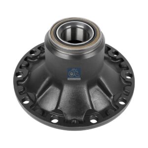 DT Spare Parts 3.67617 Wheel hub, with bearing, d1: 110 mm, d2: 130 mm, D: 369 mm, 10 bores, b: 22 mm, P: 335 mm, M115 x 1,5, H: 209 mm