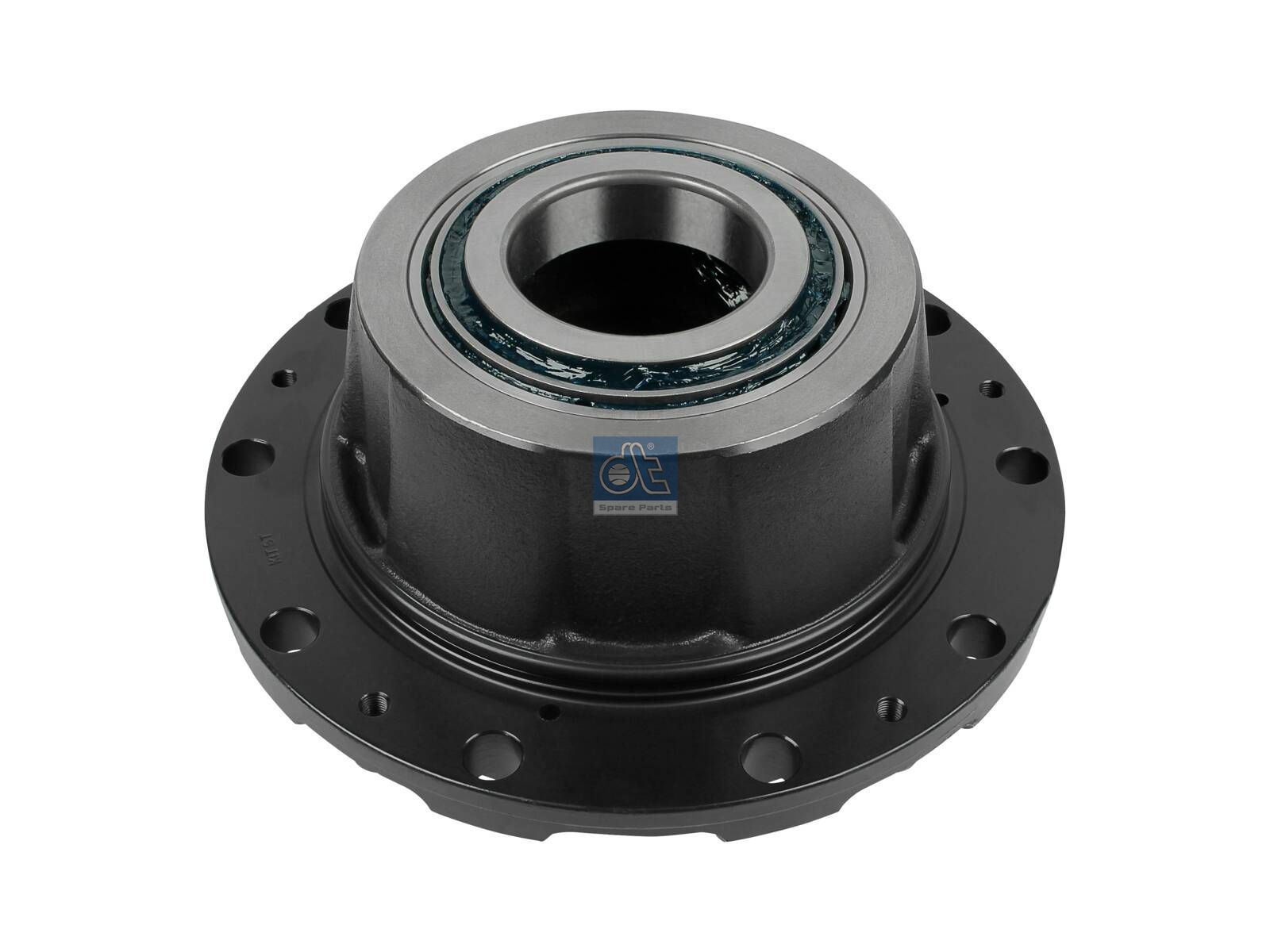 DT Spare Parts 3.67618 Wheel hub, with bearing, d1: 180 mm, d2: 170 mm, D: 369 mm, 10 bores, b: 22 mm, H: 201 mm