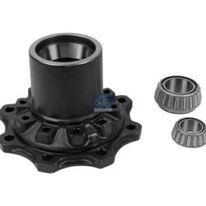 DT Spare Parts 3.67641 Wheel hub, with bearing, d1: 85 mm, d2: 120 mm, D: 322 mm, 8 bores, b: 20 mm, H: 161 mm