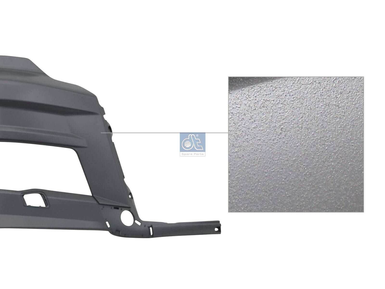 DT Spare Parts 3.79988 Bumper corner, right, grey