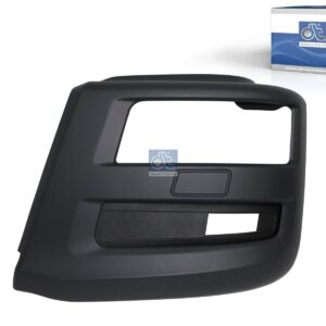 DT Spare Parts 3.81291 Bumper cover, left, with holes for foglights, grey