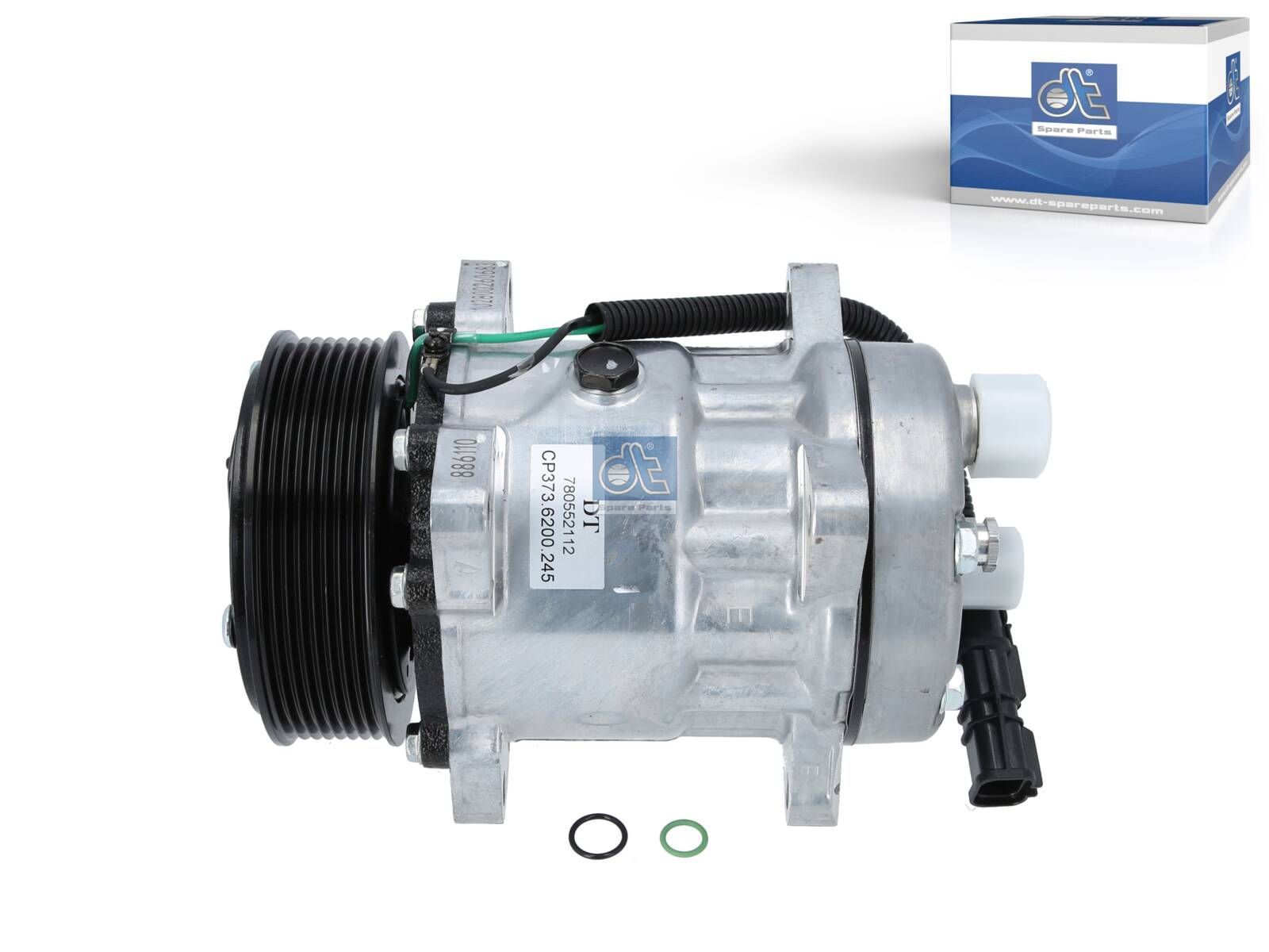 DT Spare Parts 3.82245 Compressor, air conditioning, oil filled, 24 V, 8 PK, DP: 119 mm, 8 grooves