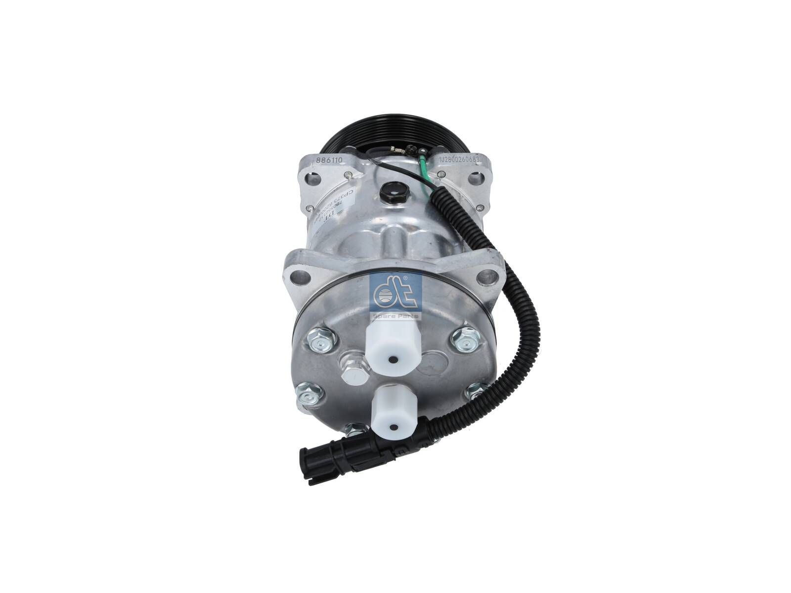 DT Spare Parts 3.82245 Compressor, air conditioning, oil filled, 24 V, 8 PK, DP: 119 mm, 8 grooves