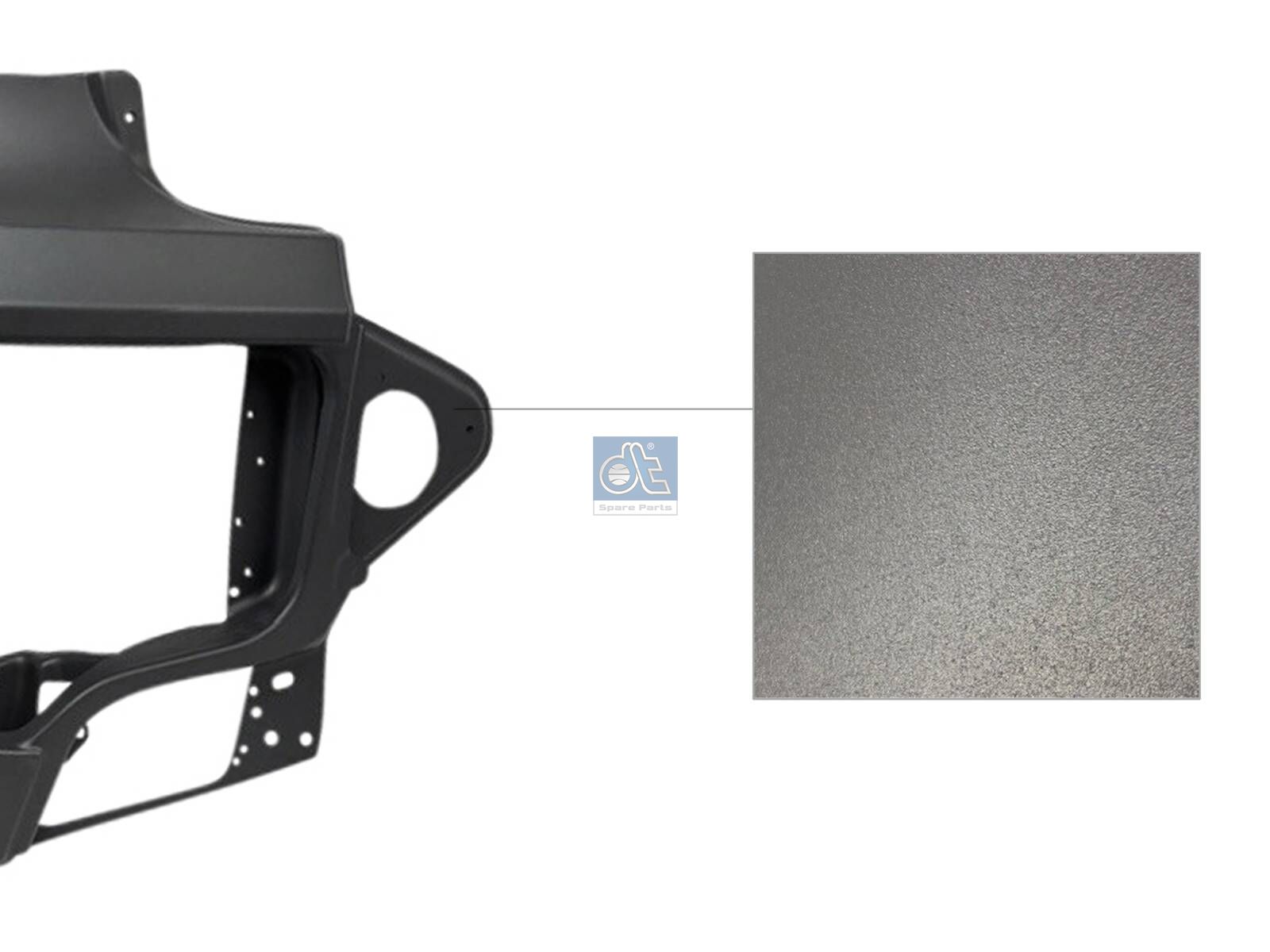 DT Spare Parts 4.00255 Bumper corner, right, grey