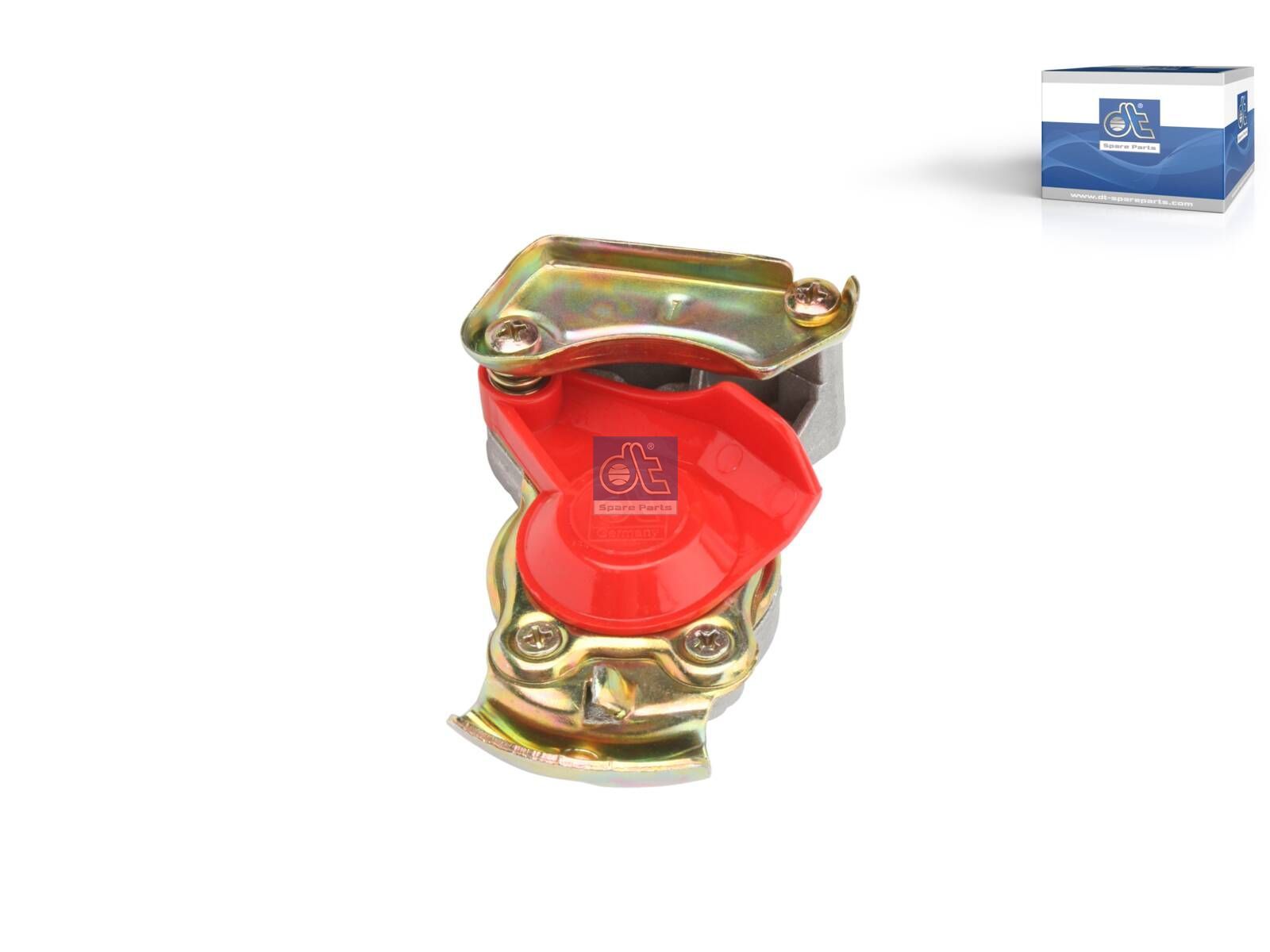 DT Spare Parts 4.60340 Palm coupling, automatic shutter, red lid, M16 x 1,5, 10 bar