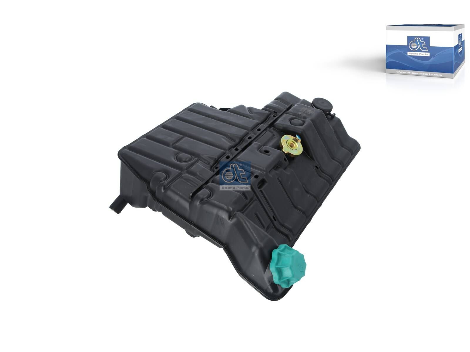 DT Spare Parts 4.61476 Expansion tank, with caps, with sensor, 11.8 l, L: 552 mm, W: 455 mm, T: 220 mm