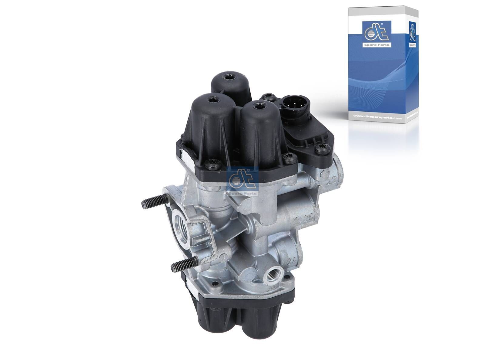DT Spare Parts 4.62303 4-circuit-protection valve, 5 V, M12 x 1,5, M22 x 1,5, max. 13 bar, Po21: 9 bar, Po22: 9 bar, Po23: 7.5 bar, Po24: 7.5 bar, Pc21: 7 bar, Pc22: 7 bar, Pc23: 4.5 bar, Pc24: 4.5 bar