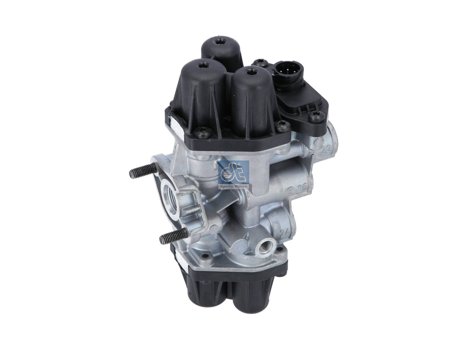 DT Spare Parts 4.62303 4-circuit-protection valve, 5 V, M12 x 1,5, M22 x 1,5, max. 13 bar, Po21: 9 bar, Po22: 9 bar, Po23: 7.5 bar, Po24: 7.5 bar, Pc21: 7 bar, Pc22: 7 bar, Pc23: 4.5 bar, Pc24: 4.5 bar