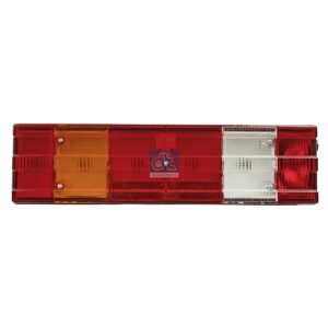 DT Spare Parts 4.62372 Tail lamp, left, with license plate lamp, 24 V, L: 525 mm, H: 139 mm, R10W