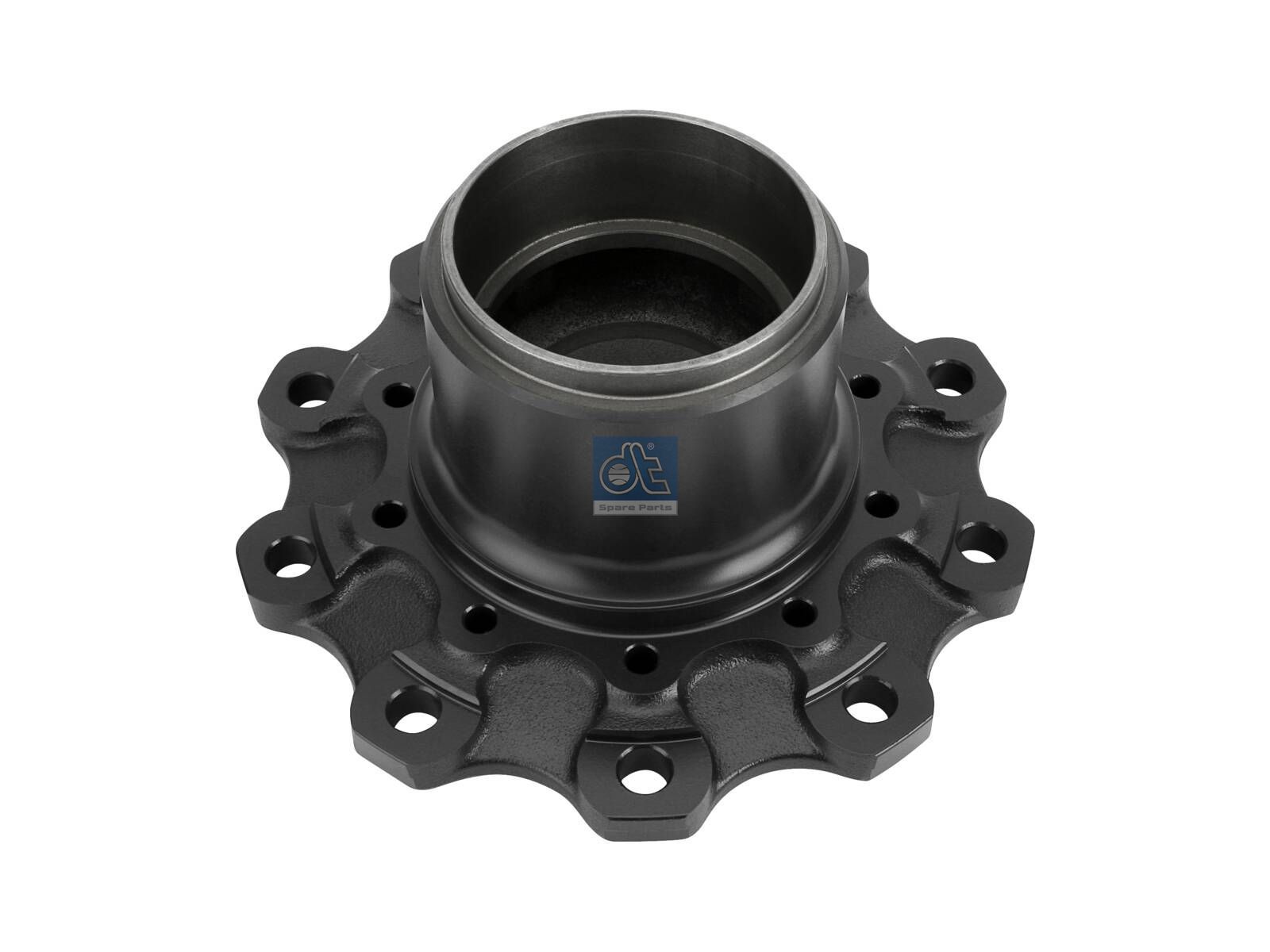 DT Spare Parts 4.63151 Wheel hub, without bearings, d1: 130 mm, d2: 150 mm, D: 382 mm, 10 bores, b: 22 mm, P: 335 mm, H: 176 mm