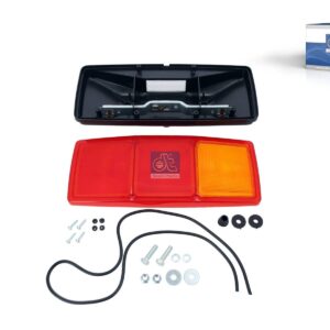 DT Spare Parts 4.63546 Tail lamp, left, without bulbs, Lb: 152 mm, L: 344 mm, H: 147 mm, T: 72 mm, P21W, 12/24 V
