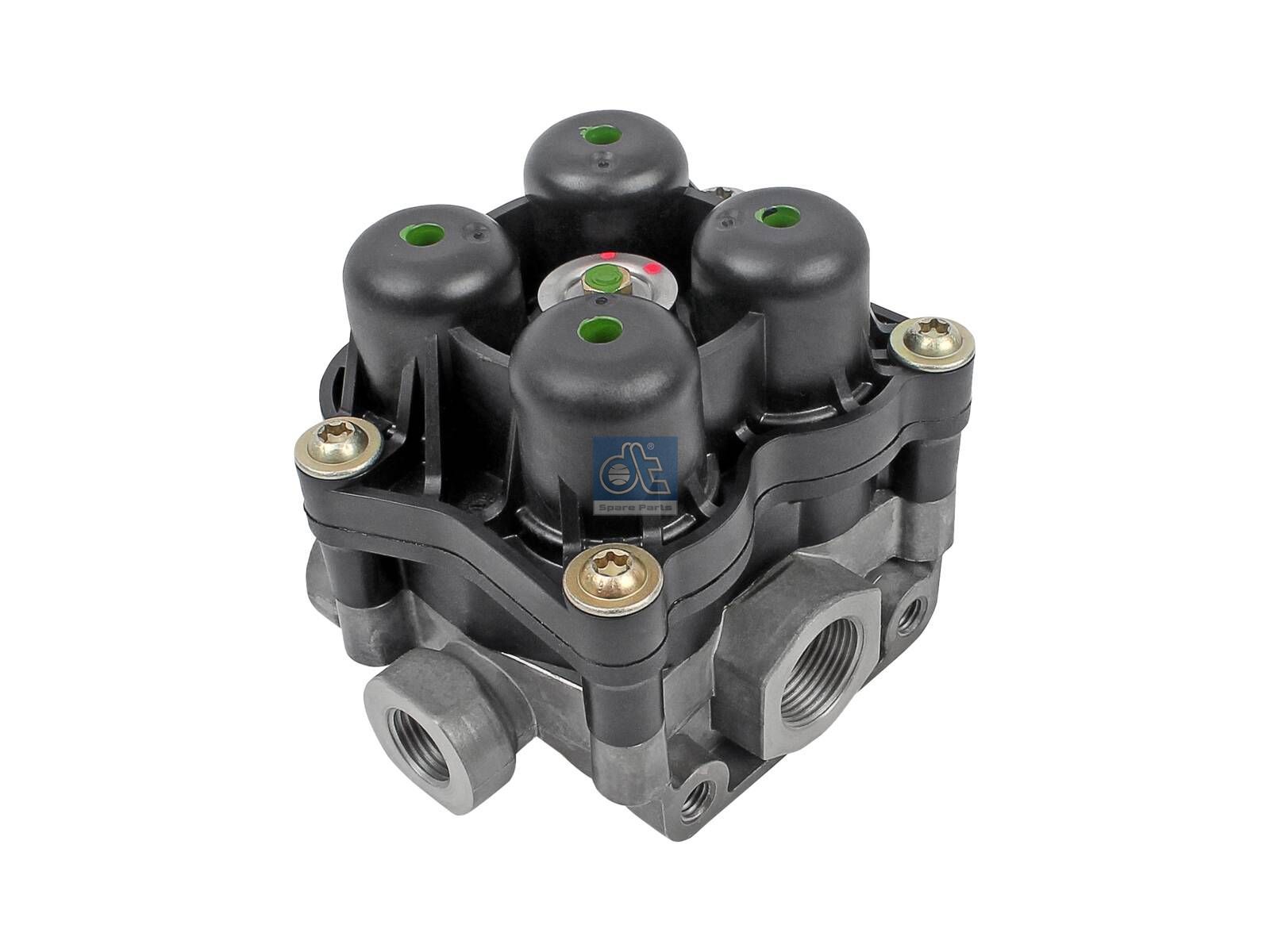DT Spare Parts 4.64458 4-circuit-protection valve, M16 x 1,5, M22 x 1,5, max. 20 bar, Po21: 8 bar, Po22: 8 bar, Po23: 8.3 bar, Po24: 8 bar, Pc21: 5.5 bar, Pc22: 5.5 bar, Pc23: 5.5 bar, Pc24: 5.5 bar