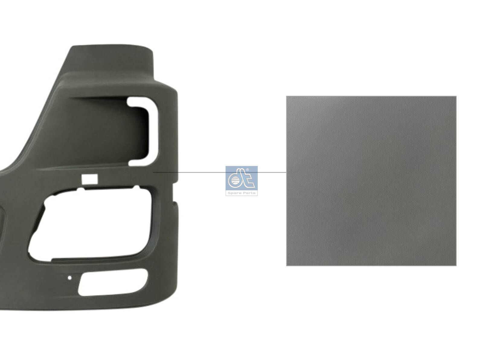 DT Spare Parts 4.68618 Bumper cover, left, grey