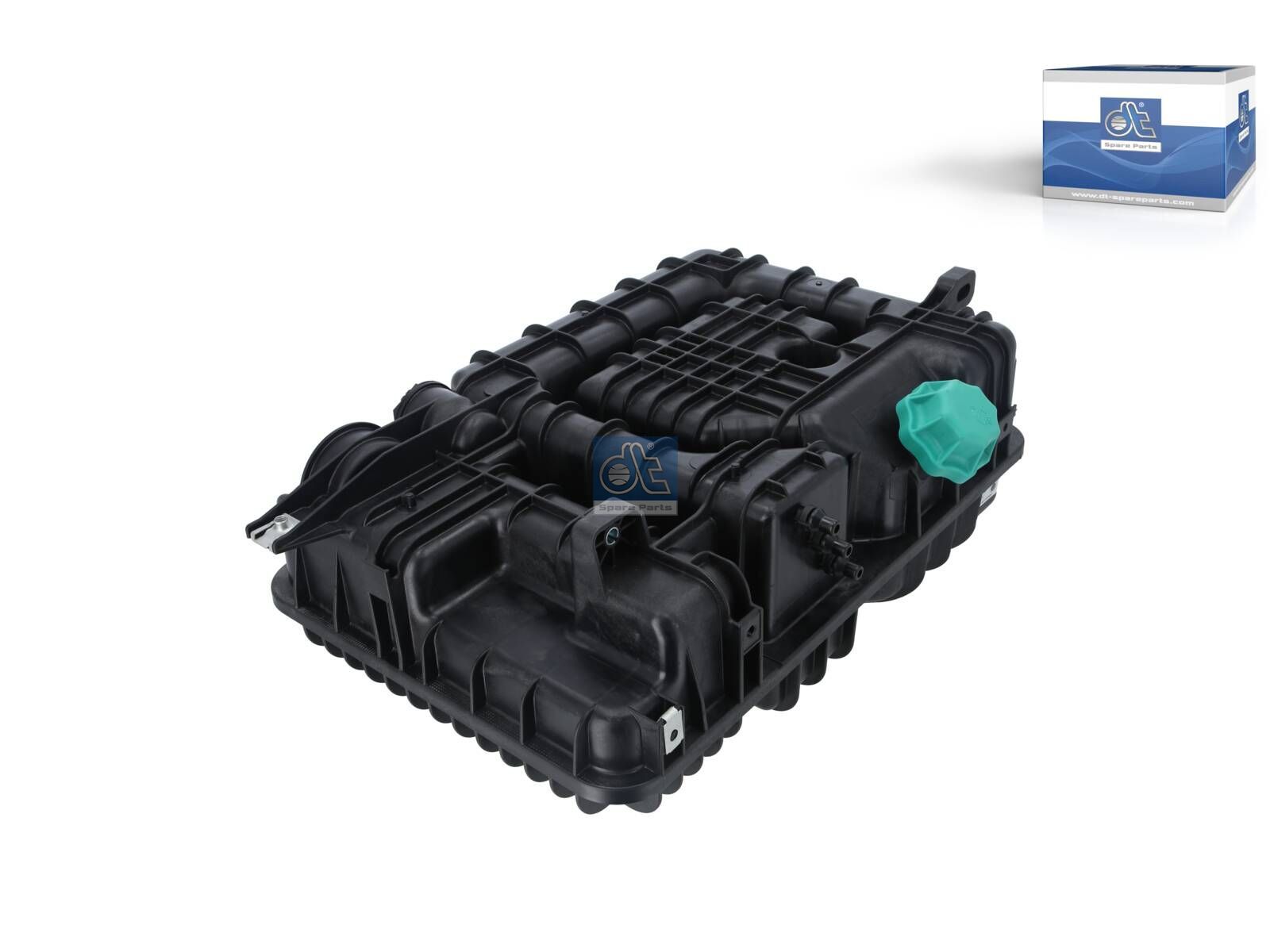 DT Spare Parts 4.68687 Expansion tank, square, with caps, with sensor, 13.5 l, L: 520 mm, W: 350 mm, T: 180 mm