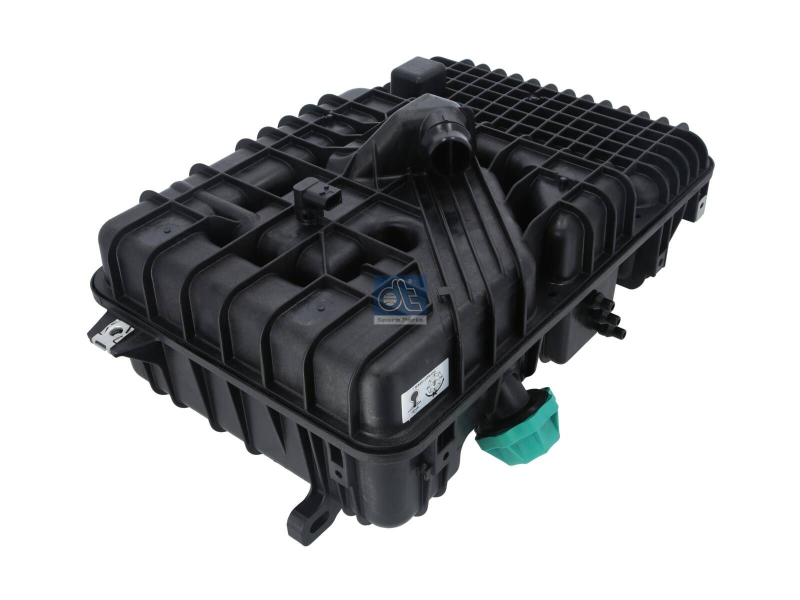 DT Spare Parts 4.68687 Expansion tank, square, with caps, with sensor, 13.5 l, L: 520 mm, W: 350 mm, T: 180 mm