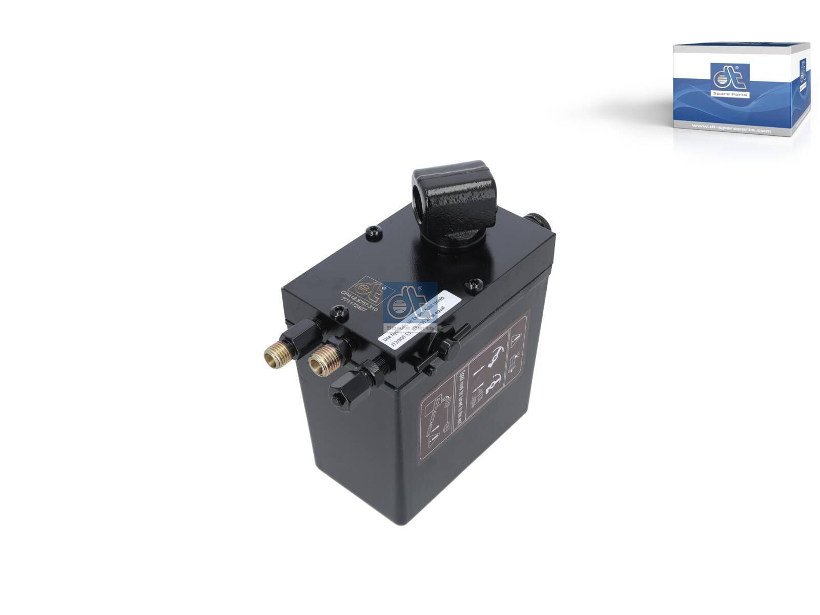 DT Spare Parts 4.71310 Cabin tilt pump, 615 ml, M12 x 1,5, M12 x 1,5, L: 130 mm, W: 80 mm, H: 140 mm, 280 bar