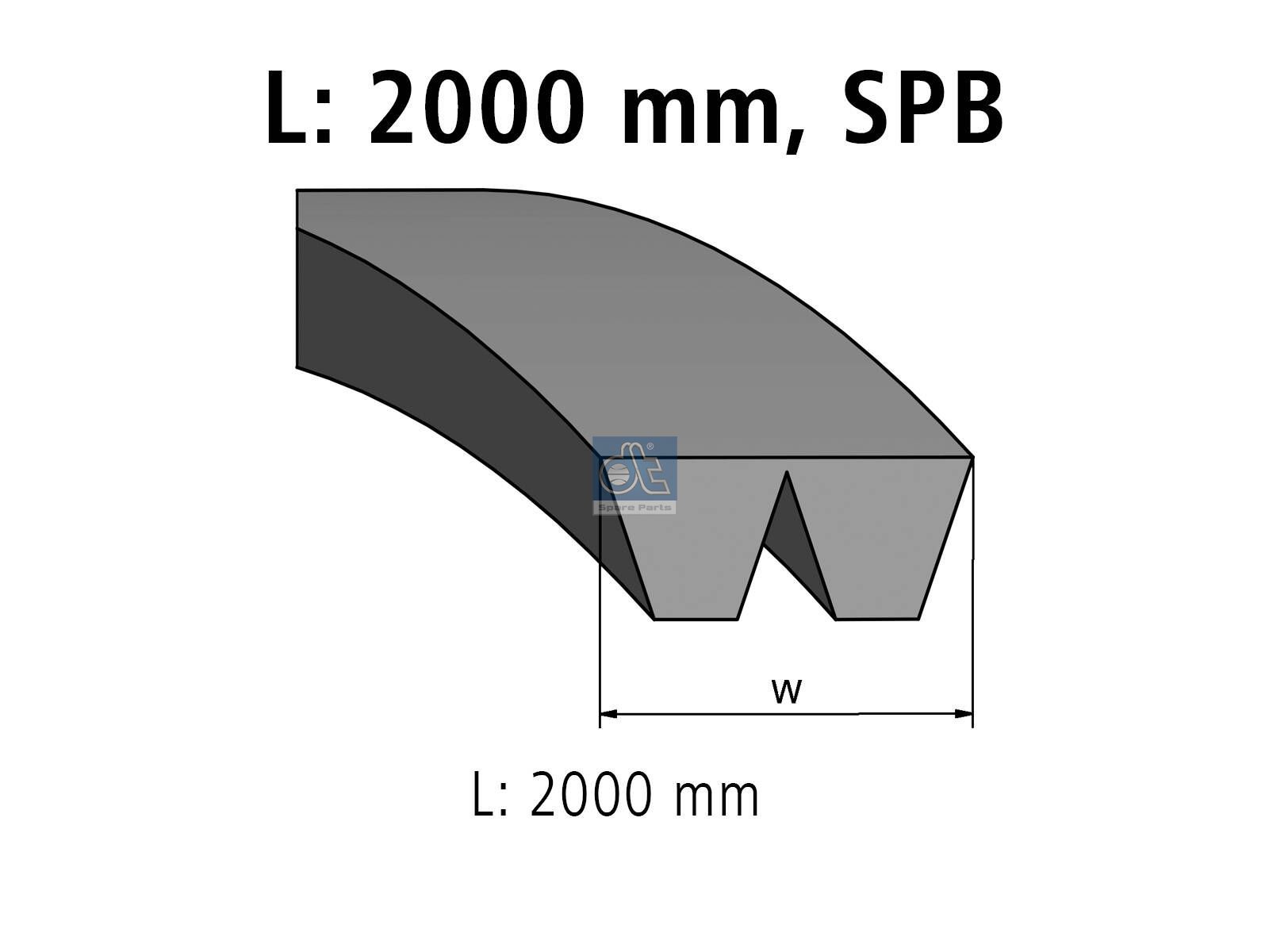DT Spare Parts 4.80646 Banded v-belts, L: 2000 mm, SPB2000, 2 belts