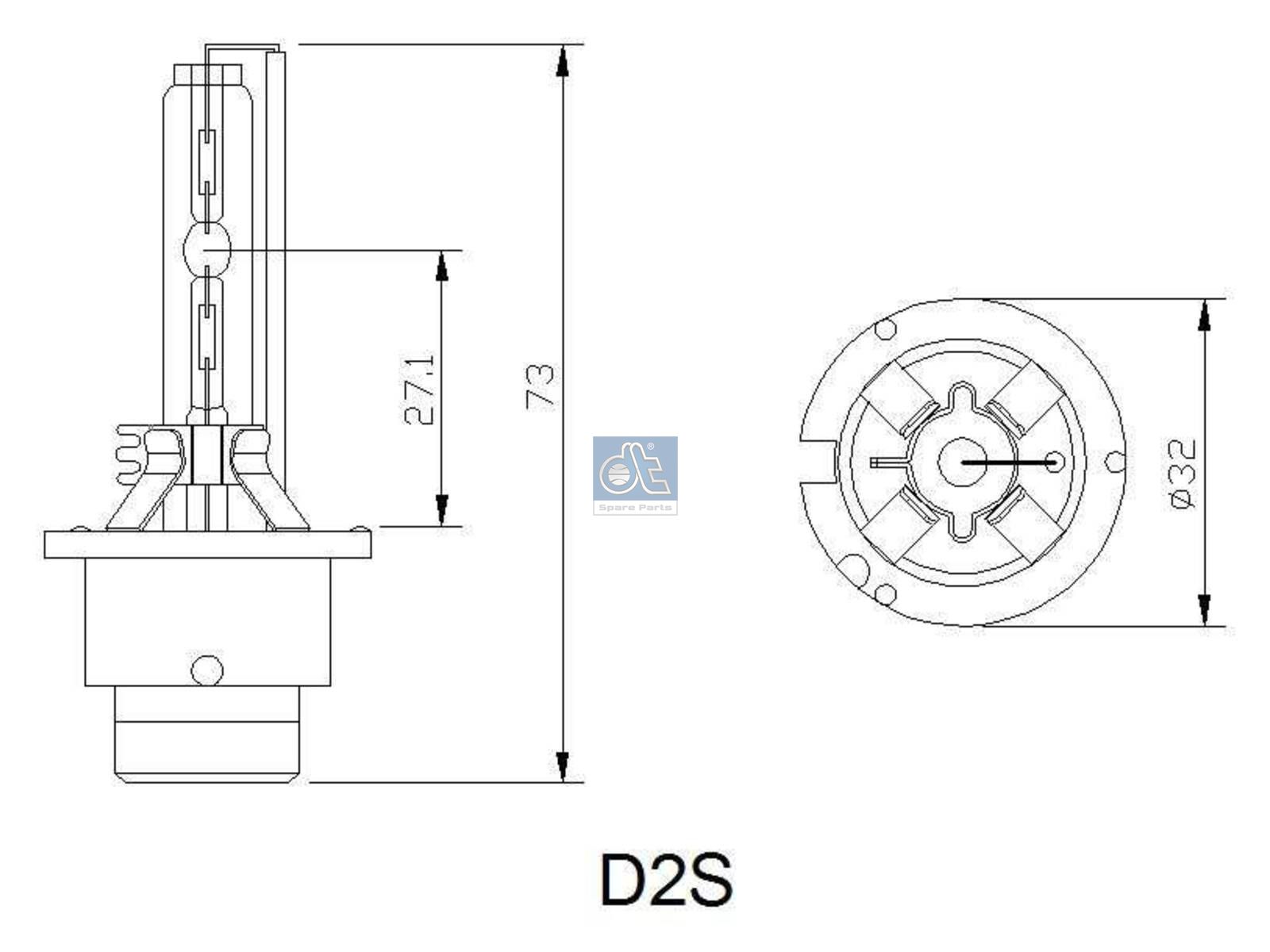 DT Spare Parts 1.21595 Xenon bulb, 85 V, 35 W