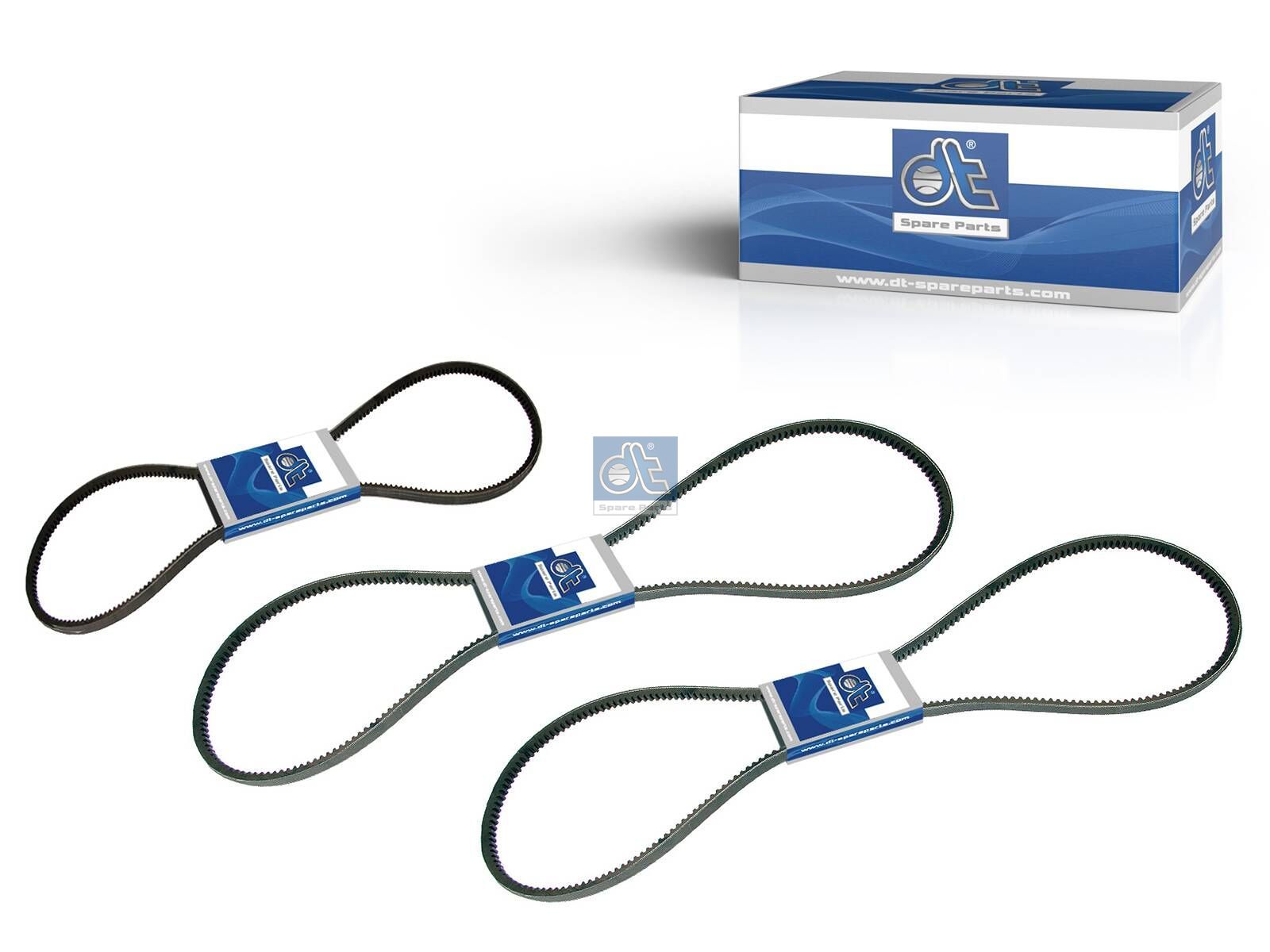 DT Spare Parts 4.90718 V-belt kit, L1: 1100 mm, L2: 1750 mm, W: 13 mm, AVX13X1100/1750, 3 belts