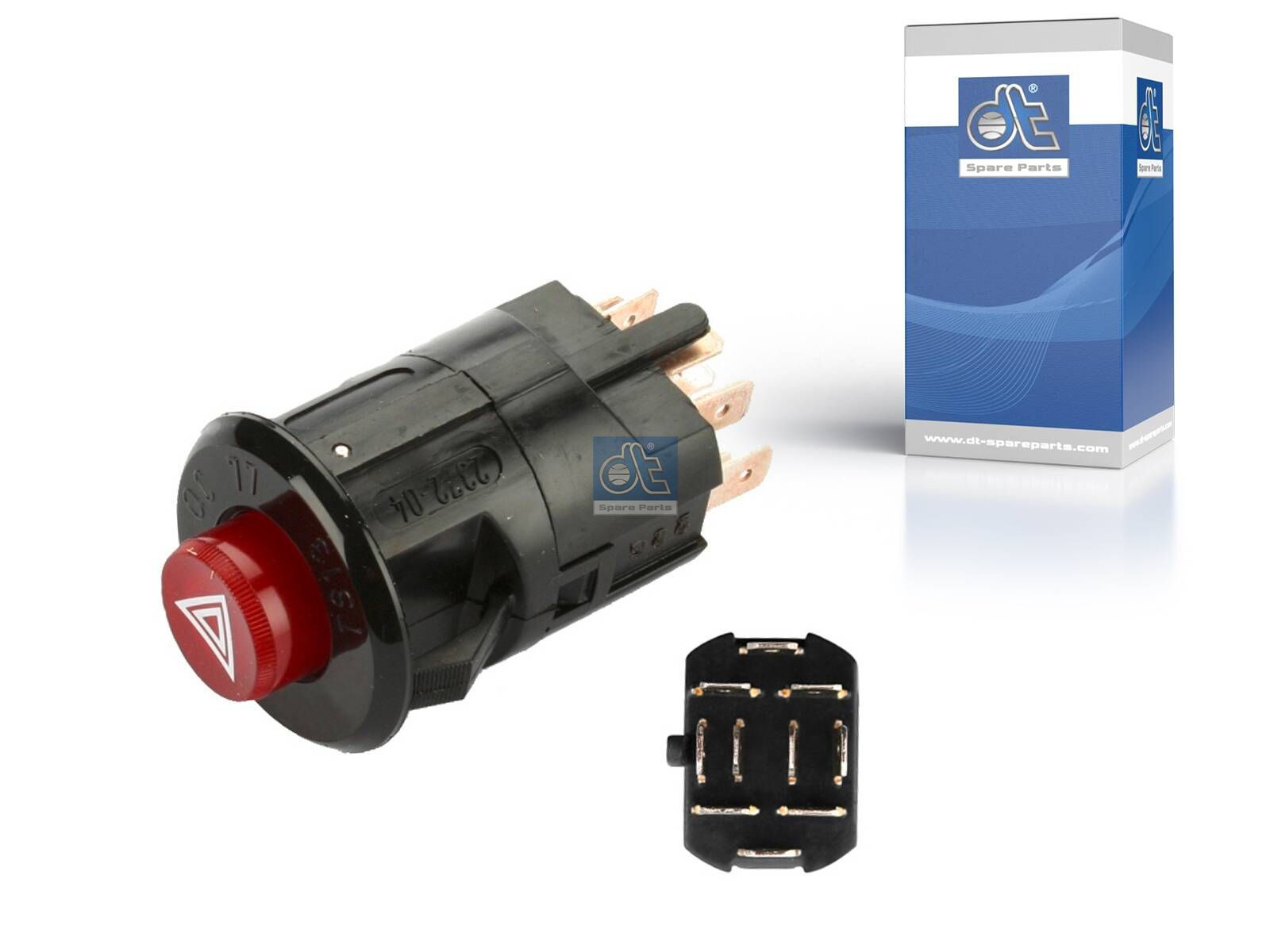 DT Spare Parts 4.90719 Hazard warning switch, without bulb, 12 V, 2 W, 10 poles