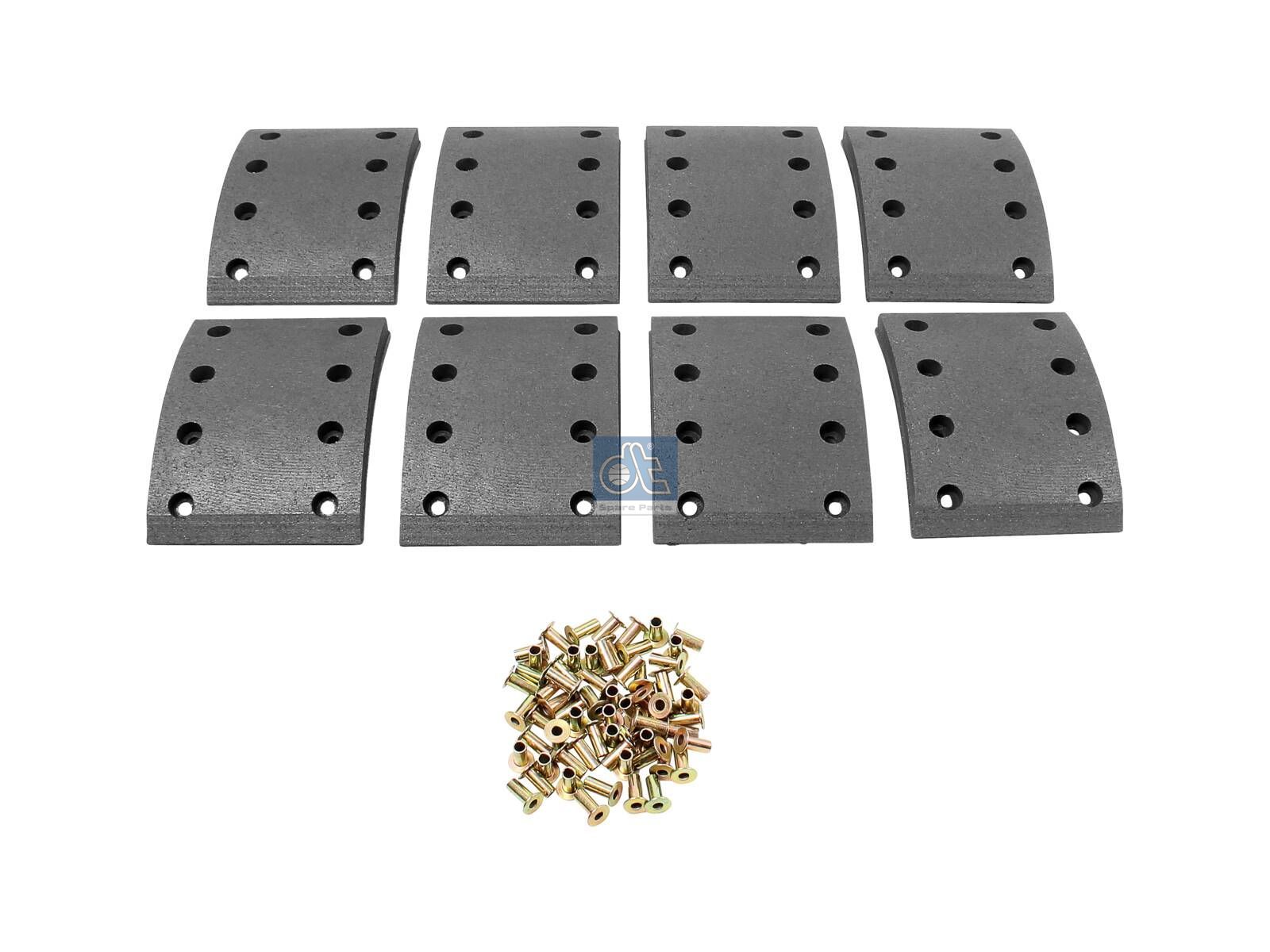 DT Spare Parts 4.91545 Drum brake lining kit, axle kit, D: 410 mm, W: 140 mm, S: 17 mm