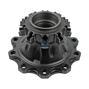 DT Spare Parts 5.20169 Wheel hub, without bearings, d1: 119.7 mm, d2: 124.7 mm, D: 383 mm, 10 bores, b: 25 mm, P: 335 mm, H: 134 mm