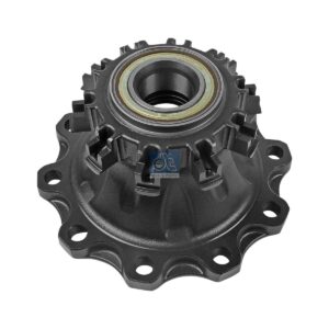 DT Spare Parts 5.20170 Wheel hub, with bearing, d1: 119.7 mm, d2: 124.7 mm, D: 383 mm, 10 bores, b: 25 mm, P: 335 mm, H: 134 mm