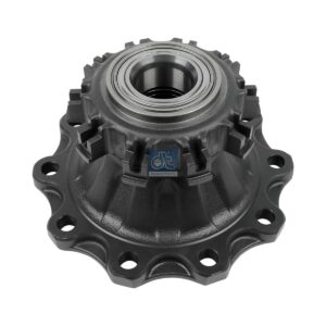 DT Spare Parts 5.20172 Wheel hub, with bearing, d1: 125 mm, d2: 125 mm, D: 383 mm, 10 bores, b: 25 mm, H: 140 mm