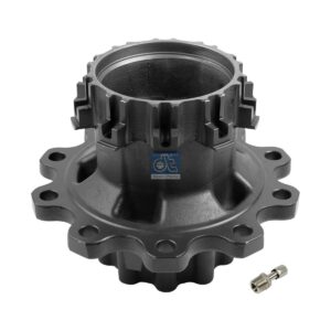 DT Spare Parts 5.30173 Wheel hub, with bearing, d1: 148 mm, d2: 148 mm, D: 383 mm, 10 bores, b: 25 mm, P: 335 mm, H: 295 mm