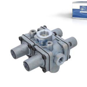 DT Spare Parts 5.70172 4-circuit-protection valve, M16 x 1,5, M22 x 1,5, max. 20 bar, Po21: 7 bar, Po22: 7 bar, Po23: 7.3 bar, Po24: 7 bar, Pc21: 4.5 bar, Pc22: 4.5 bar, Pc23: 4.5 bar, Pc24: 4.5 bar