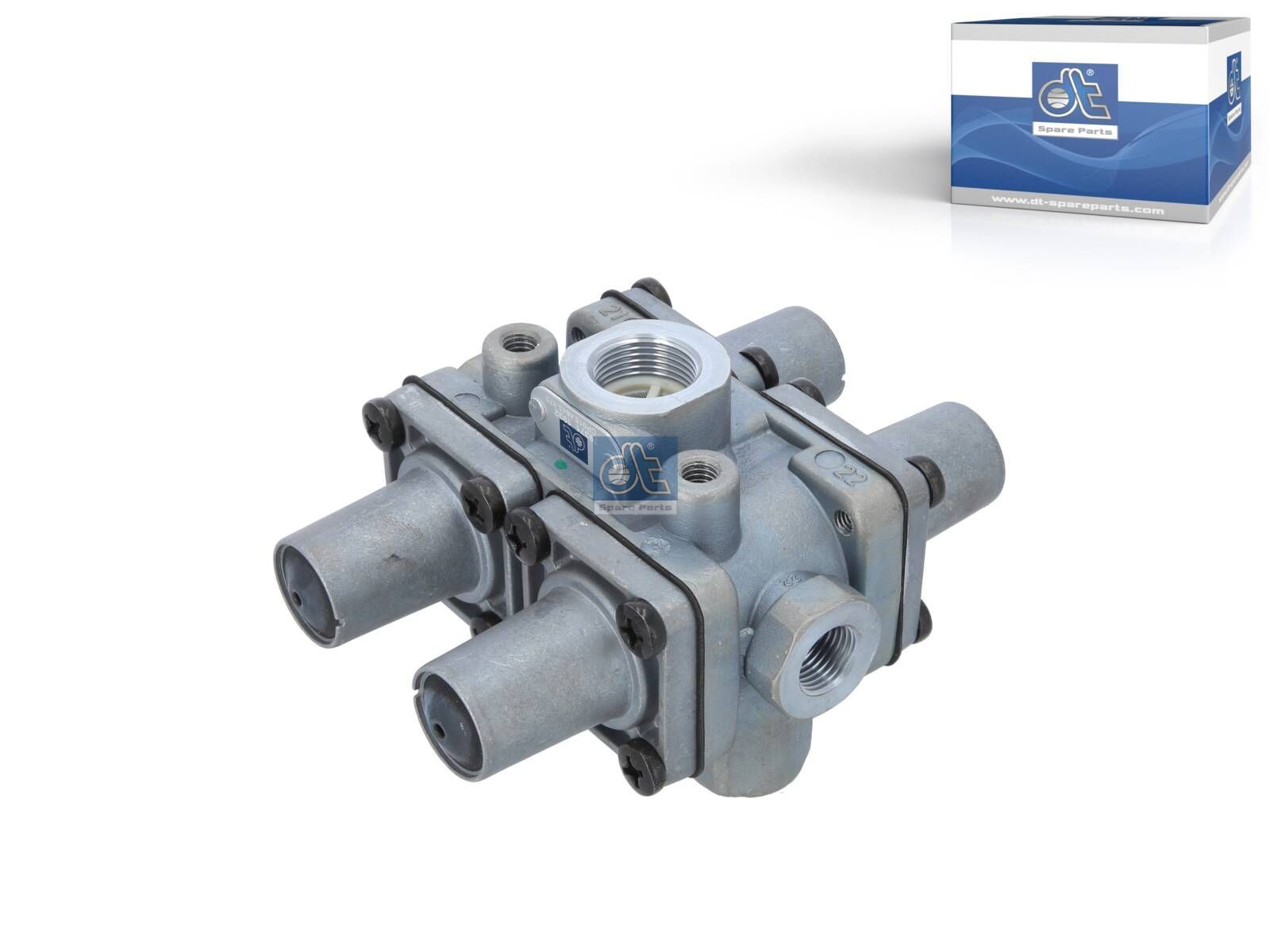 DT Spare Parts 5.70172 4-circuit-protection valve, M16 x 1,5, M22 x 1,5, max. 20 bar, Po21: 7 bar, Po22: 7 bar, Po23: 7.3 bar, Po24: 7 bar, Pc21: 4.5 bar, Pc22: 4.5 bar, Pc23: 4.5 bar, Pc24: 4.5 bar