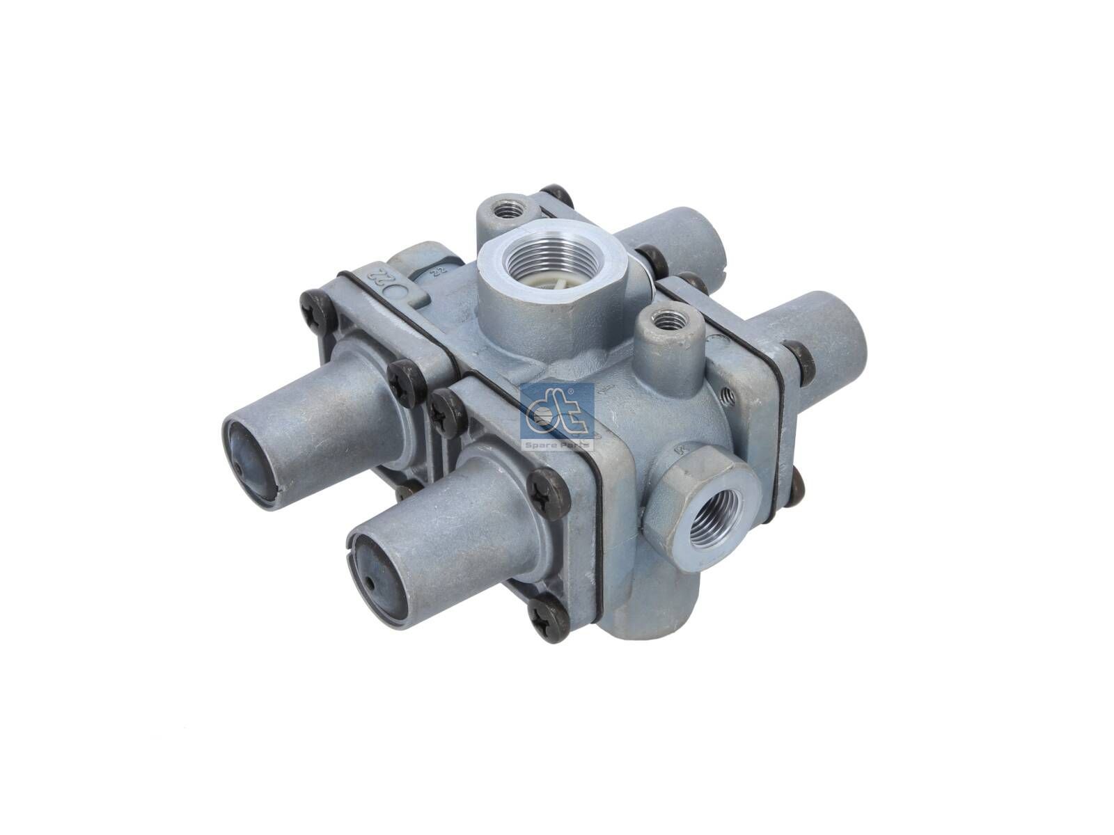 DT Spare Parts 5.70172 4-circuit-protection valve, M16 x 1,5, M22 x 1,5, max. 20 bar, Po21: 7 bar, Po22: 7 bar, Po23: 7.3 bar, Po24: 7 bar, Pc21: 4.5 bar, Pc22: 4.5 bar, Pc23: 4.5 bar, Pc24: 4.5 bar