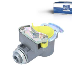 DT Spare Parts 5.77027 Palm coupling, yellow lid, with pipe filter, M16 x 1,5, 8.5 bar