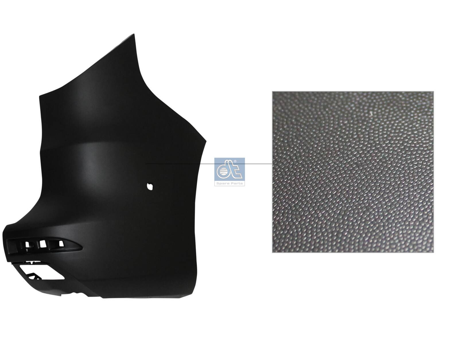 DT Spare Parts 6.00189 Bumper, rear, left, right, black