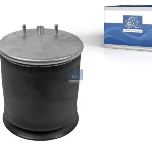 DT Spare Parts 6.13041 Air spring, with plastic piston, D1: 258 mm, D2: 258 mm, Dmax: 286 mm, M12 x 1,75, M16 x 1,5, Lmax: 475 mm
