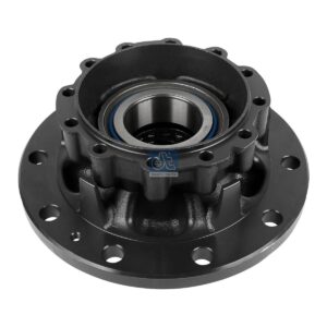 DT Spare Parts 6.54004 Wheel hub, with bearing, without ABS ring, d1: 148 mm, d2: 148 mm, D: 383.5 mm, 10 bores, b: 25 mm, H: 198 mm