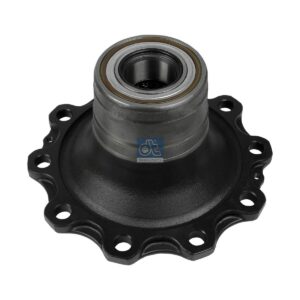 DT Spare Parts 6.54011 Wheel hub, with bearing, d1: 125 mm, d2: 125 mm, D: 384 mm, 10 bores, b: 25 mm, H: 165 mm