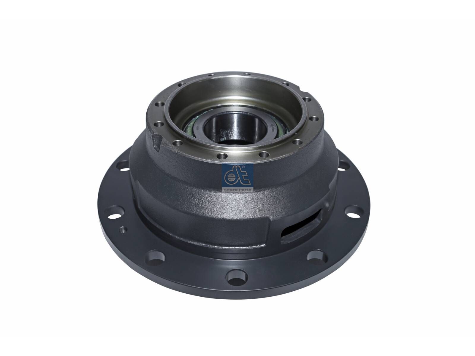 DT Spare Parts 6.54150 Wheel hub, with bearing, d1: 160 mm, d2: 140 mm, D: 376 mm, 10 bores, b: 25 mm, H: 216 mm