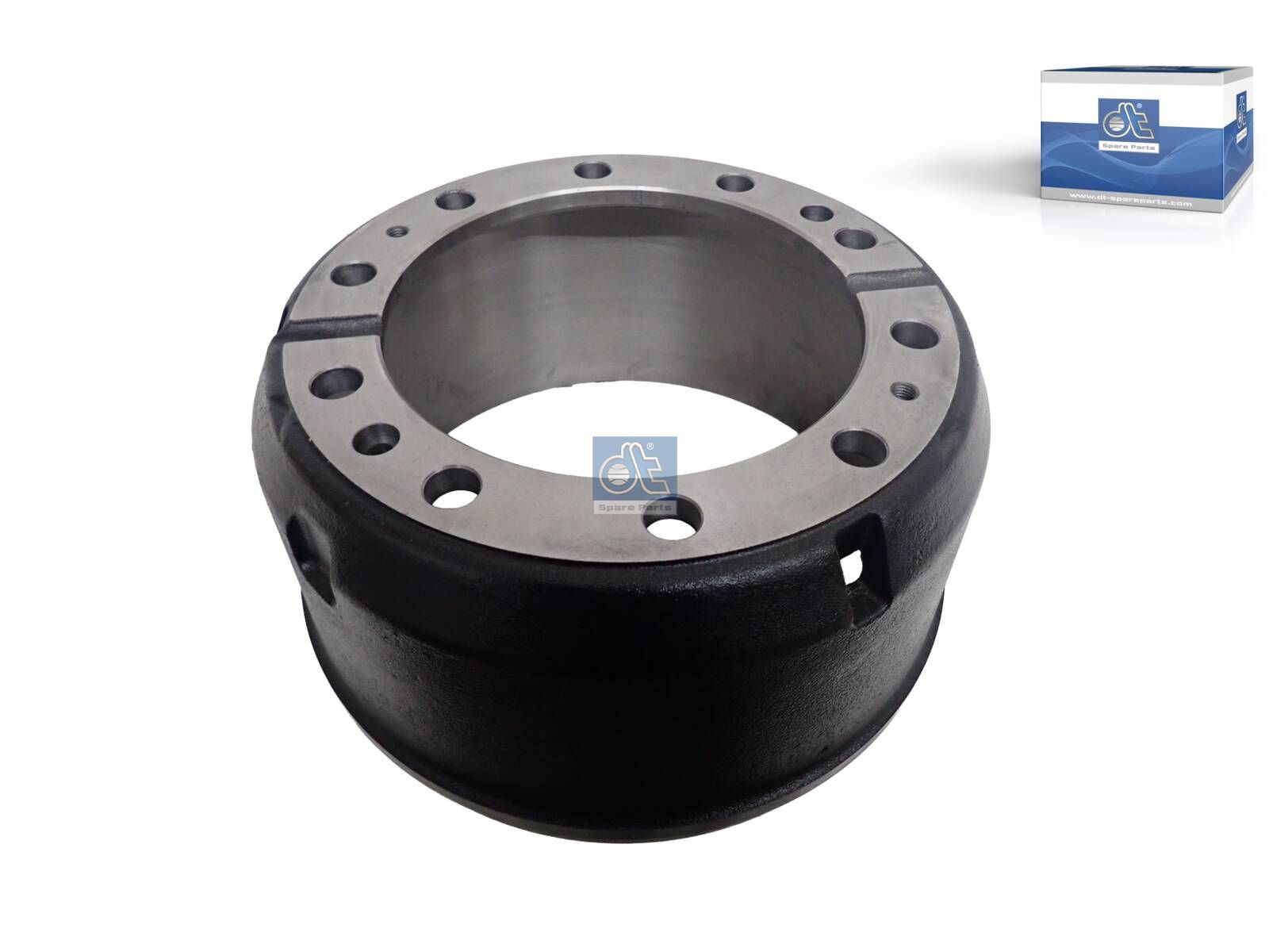 DT Spare Parts 6.60006 Brake drum, D: 414 mm, 10 bores, b: 25 mm, P: 335 mm, d: 280.8 mm, H: 230 mm, B: 182 mm