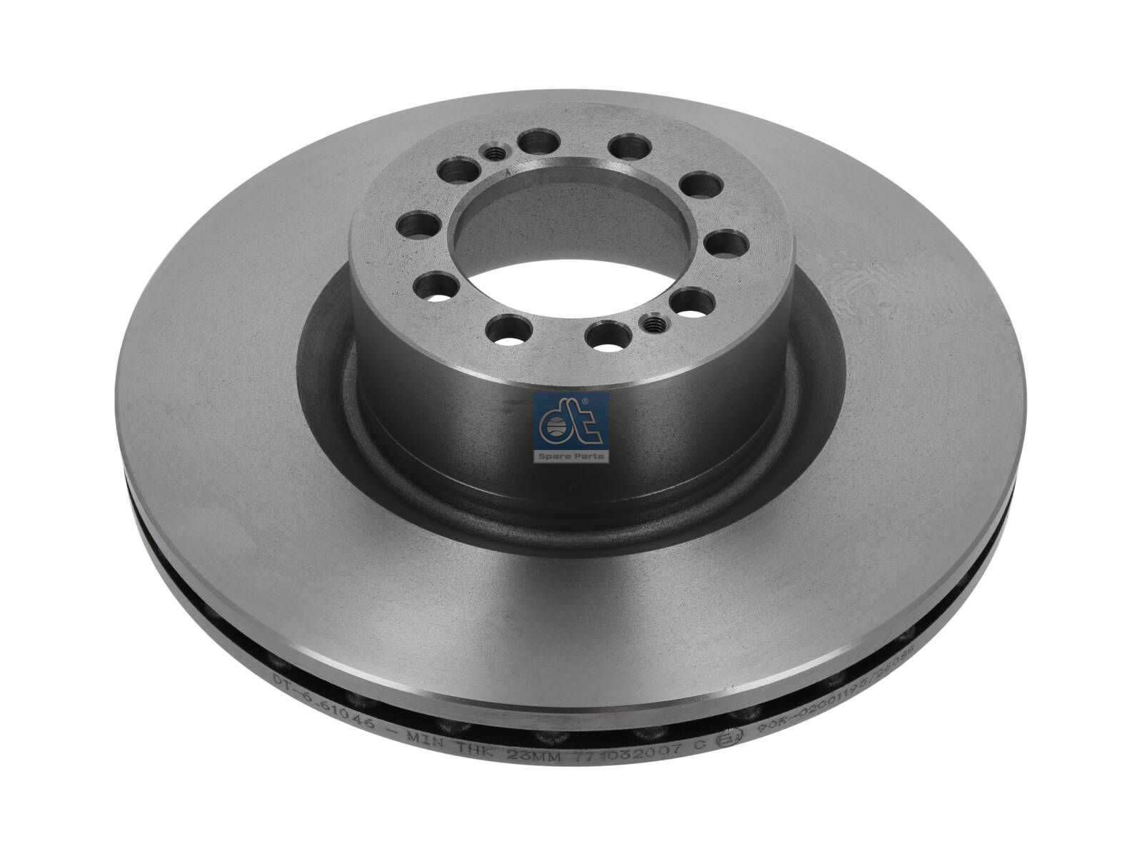 DT Spare Parts 6.61046 Brake disc, D: 290 mm, 10 bores, b: 12.7 mm, P: 95 mm, H: 77 mm, S: 26 mm, s: 23 mm