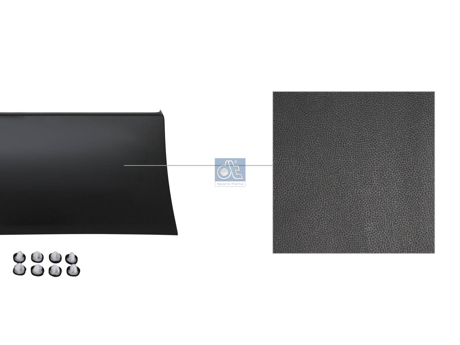DT Spare Parts 6.70521 Cover moulding, lateral, right, primed