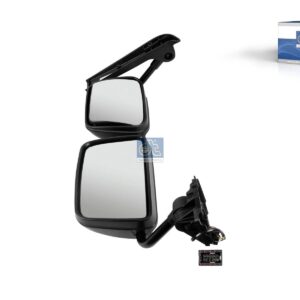 DT Spare Parts 6.75022 Main mirror, complete, left, heated, electrical, black, 24 V, r: 300 mm, R: 1200 mm, L: 880 mm, W: 340 mm, S: 155 mm