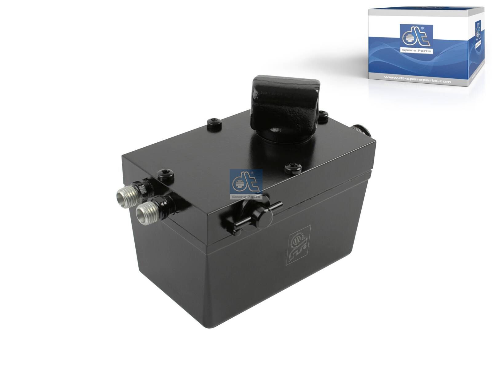 DT Spare Parts 6.76008 Cabin tilt pump, 310 ml, M12 x 1,5, M12 x 1,5, L: 130 mm, W: 80 mm, H: 86 mm, 280 bar, Pov: 370 bar