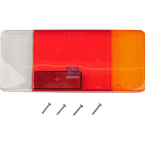 DT Spare Parts 7.25264 Tail lamp glass, right, Lb: 190 mm, L: 305 mm, H: 130 mm, T: 83 mm