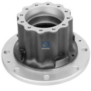 DT Spare Parts 7.32001 Wheel hub, without bearings, d1: 120 mm, d2: 150 mm, D: 313 mm, 8 bores, b: 20 mm, H: 223 mm