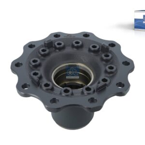 DT Spare Parts 7.32005 Wheel hub, without bearings, d1: 120 mm, d2: 130 mm, D: 383 mm, 10 bores, b: 22 mm, H: 189 mm