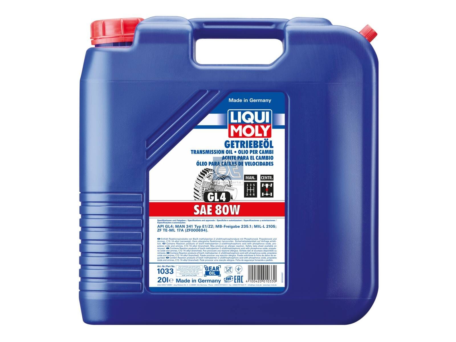 Liqui Moly 9.57001 Gear Oil (GL4) SAE 80W, 20 l