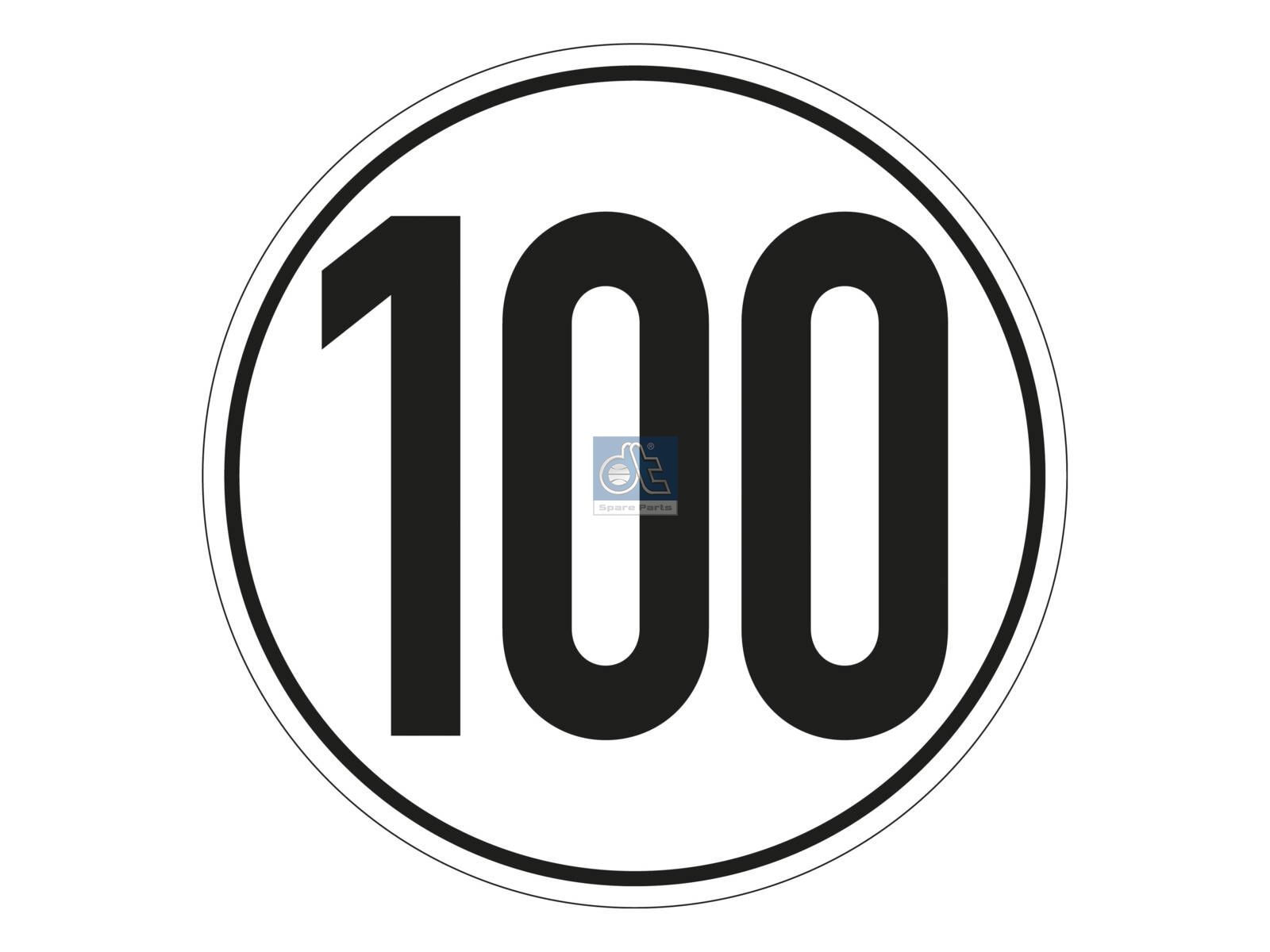DT Spare Parts 9.69430 Speed sign, self-adhesive, D: 200 mm, 100 km/h