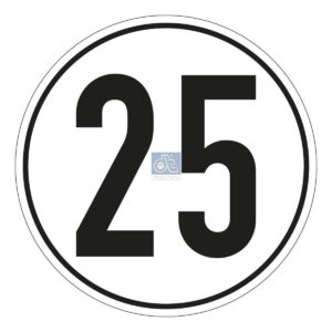 DT Spare Parts 9.69432 Speed sign, self-adhesive, D: 200 mm, 25 km/h