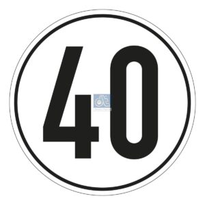 DT Spare Parts 9.69433 Speed sign, self-adhesive, D: 200 mm, 40 km/h